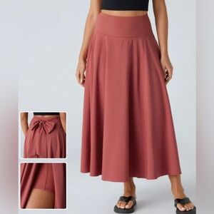 Halara Breezeful tie back midi skirt with shorts